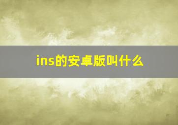 ins的安卓版叫什么