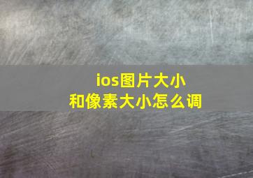 ios图片大小和像素大小怎么调