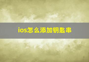 ios怎么添加钥匙串