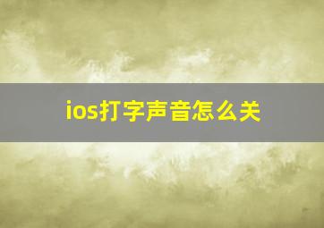 ios打字声音怎么关