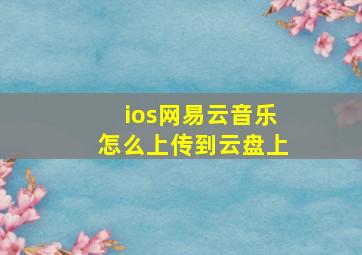 ios网易云音乐怎么上传到云盘上