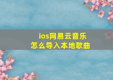 ios网易云音乐怎么导入本地歌曲