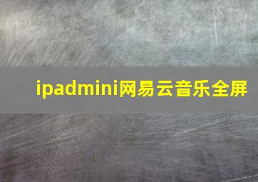 ipadmini网易云音乐全屏