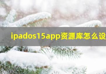 ipados15app资源库怎么设置