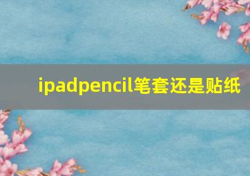 ipadpencil笔套还是贴纸