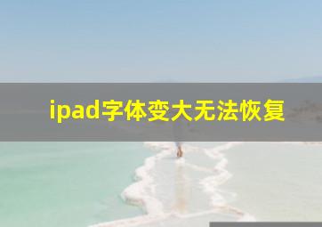 ipad字体变大无法恢复