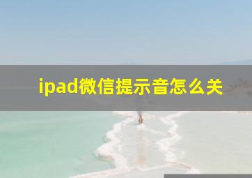 ipad微信提示音怎么关