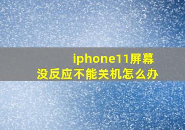 iphone11屏幕没反应不能关机怎么办