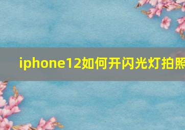 iphone12如何开闪光灯拍照