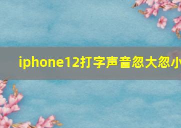 iphone12打字声音忽大忽小