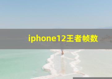 iphone12王者帧数