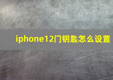 iphone12门钥匙怎么设置