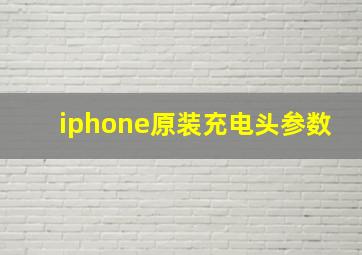 iphone原装充电头参数