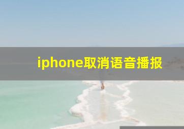 iphone取消语音播报