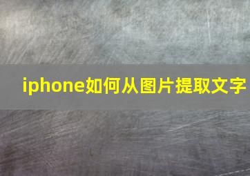 iphone如何从图片提取文字