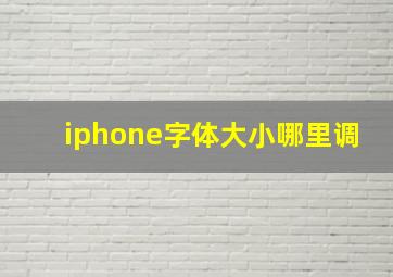 iphone字体大小哪里调