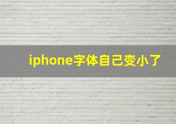 iphone字体自己变小了