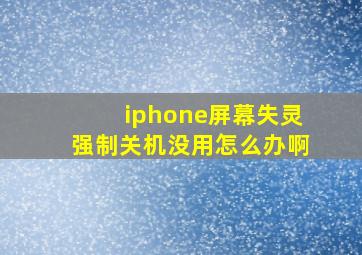 iphone屏幕失灵强制关机没用怎么办啊