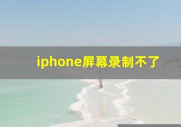 iphone屏幕录制不了