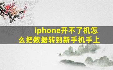 iphone开不了机怎么把数据转到新手机手上