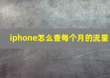 iphone怎么查每个月的流量