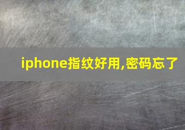 iphone指纹好用,密码忘了