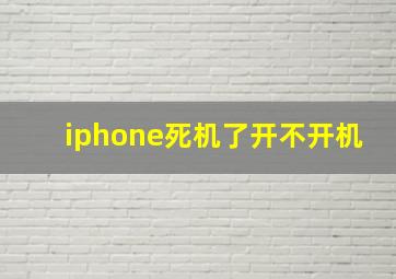 iphone死机了开不开机