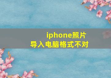 iphone照片导入电脑格式不对