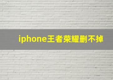 iphone王者荣耀删不掉