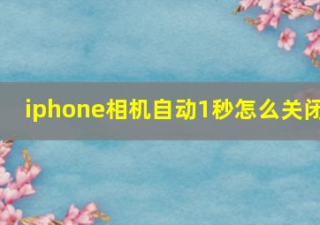 iphone相机自动1秒怎么关闭