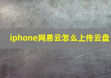 iphone网易云怎么上传云盘