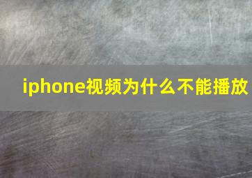 iphone视频为什么不能播放