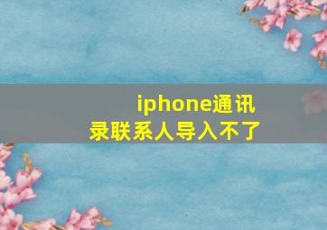 iphone通讯录联系人导入不了