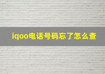 iqoo电话号码忘了怎么查