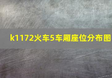 k1172火车5车厢座位分布图