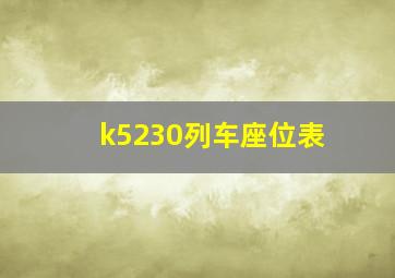 k5230列车座位表