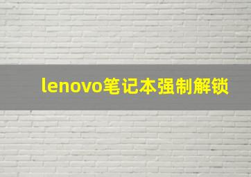 lenovo笔记本强制解锁