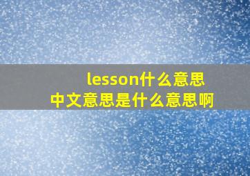 lesson什么意思中文意思是什么意思啊