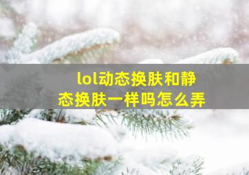 lol动态换肤和静态换肤一样吗怎么弄