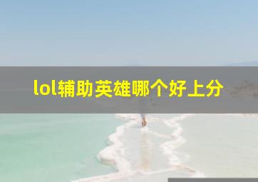 lol辅助英雄哪个好上分