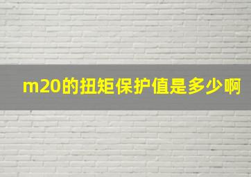 m20的扭矩保护值是多少啊