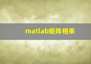 matlab矩阵相乘