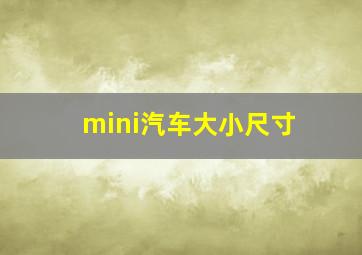 mini汽车大小尺寸