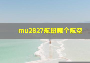 mu2827航班哪个航空