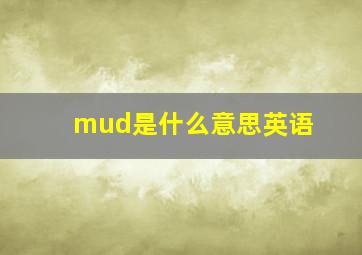 mud是什么意思英语