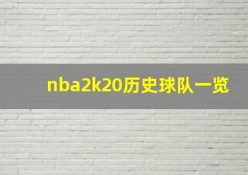 nba2k20历史球队一览