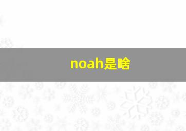 noah是啥