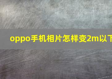 oppo手机相片怎样变2m以下