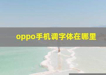 oppo手机调字体在哪里