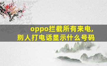 oppo拦截所有来电,别人打电话显示什么号码